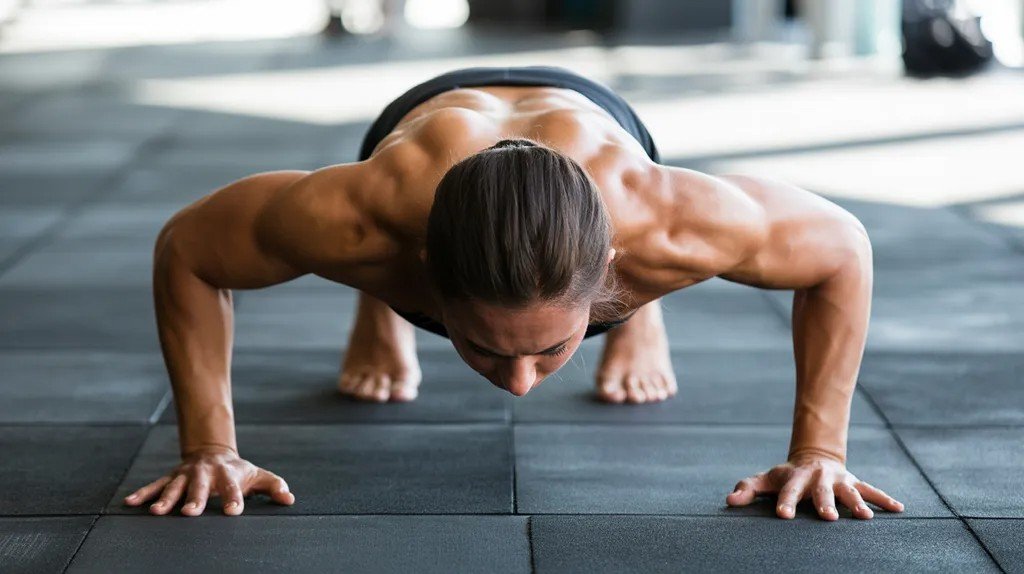 Person holding forearm plank as final strength move in yoga sculpt.