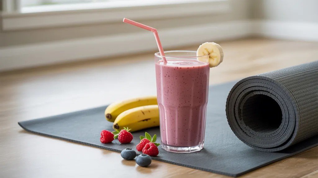Light fruit smoothie as a refreshing pre-hot yoga snack.