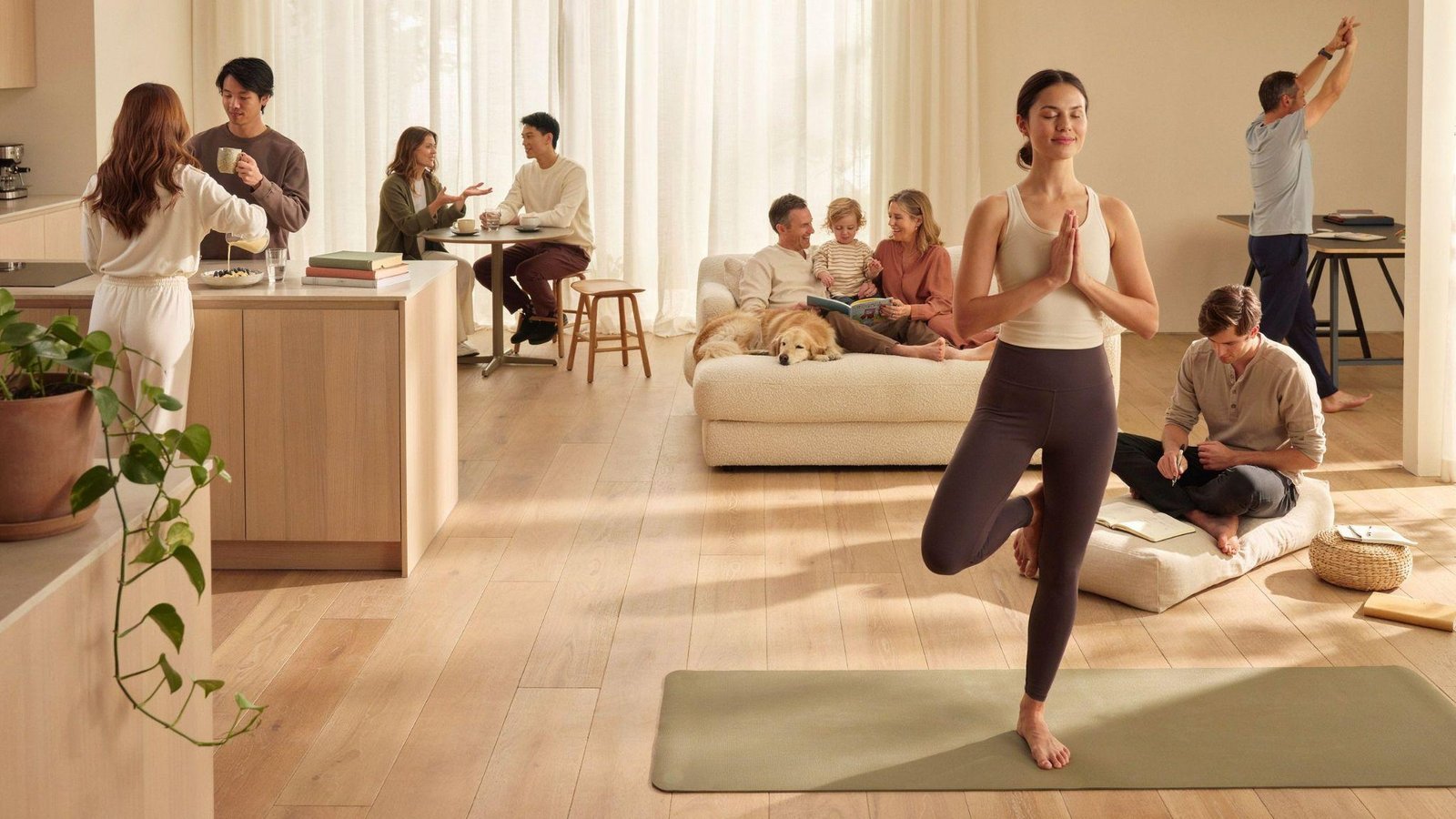 Adults maintaining healthy habits, emotional balance, strong relationships, and community involvement to support overall wellbeing and quality of life.