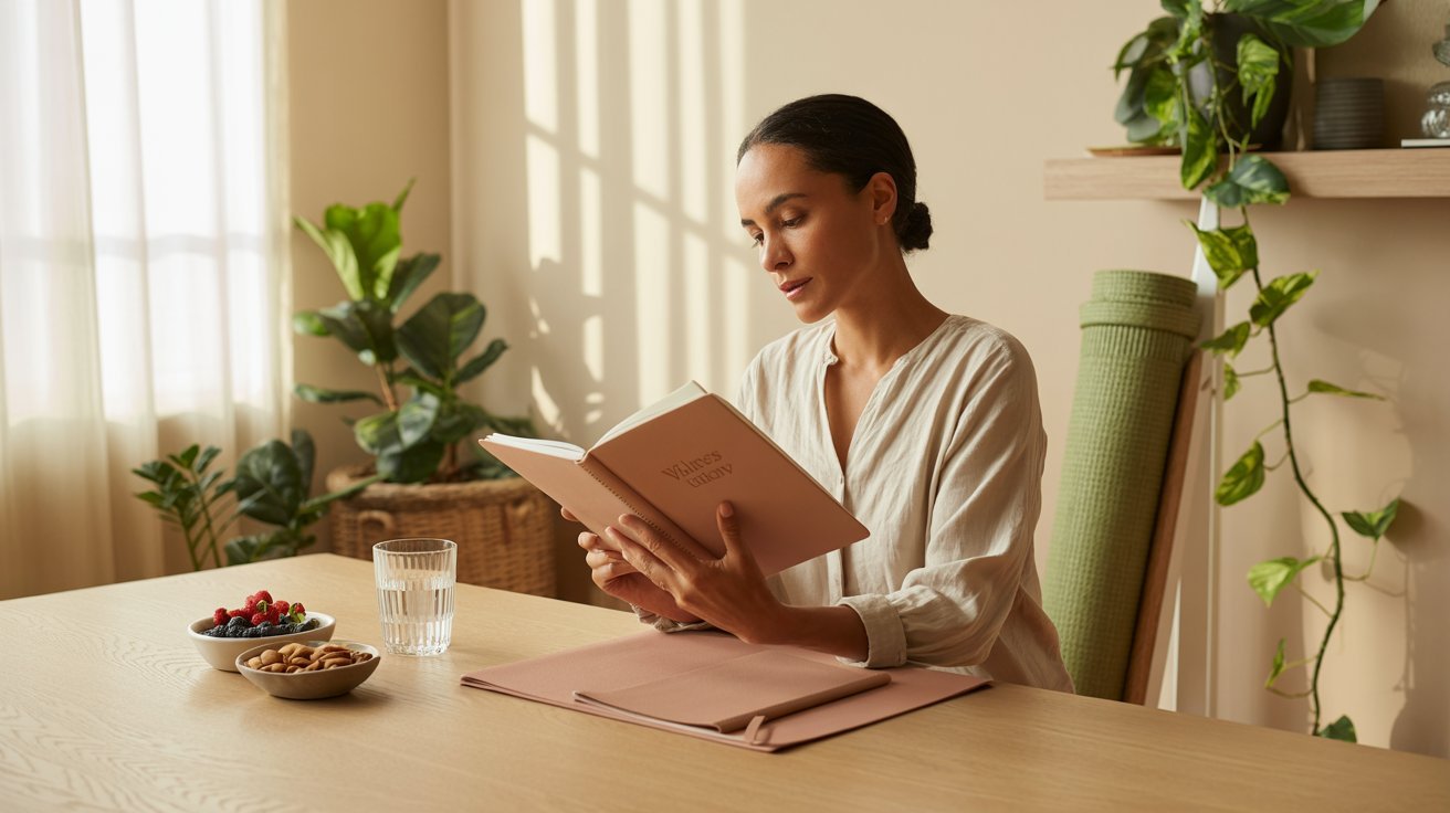 Adult following a personalized holistic wellness routine for mind-body balance.