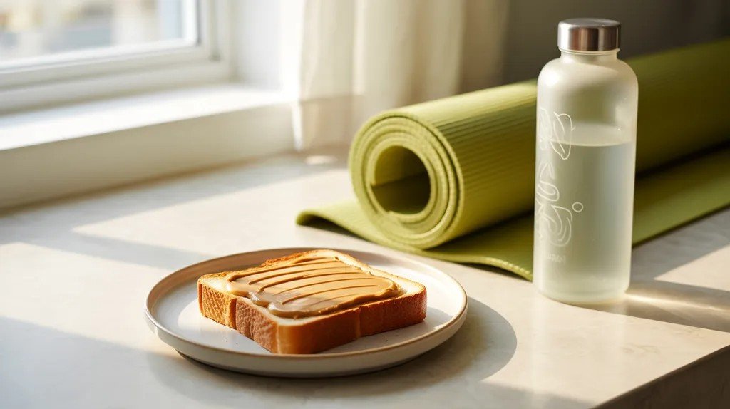 Light toast with peanut butter or avocado as pre-hot yoga fuel.